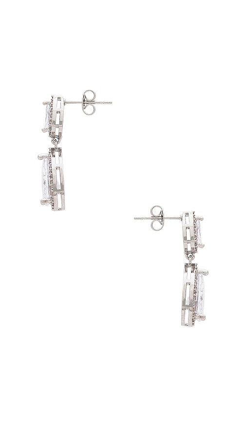 Shop Shashi Kamila Drop Earring In Metallic Silver