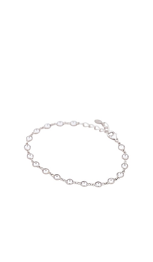 Shashi Bezel Diamond Tennis Bracelet In Metallic Silver