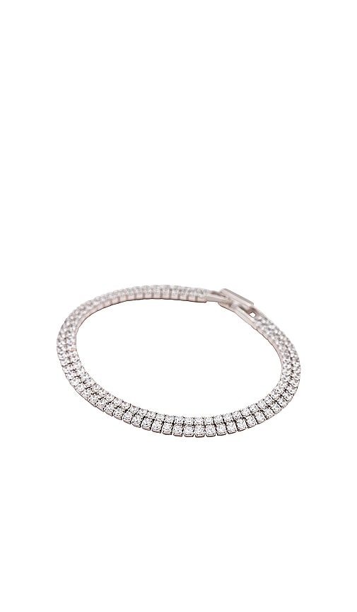 Shop Shashi Tennis Double Row Bracelet In 银色