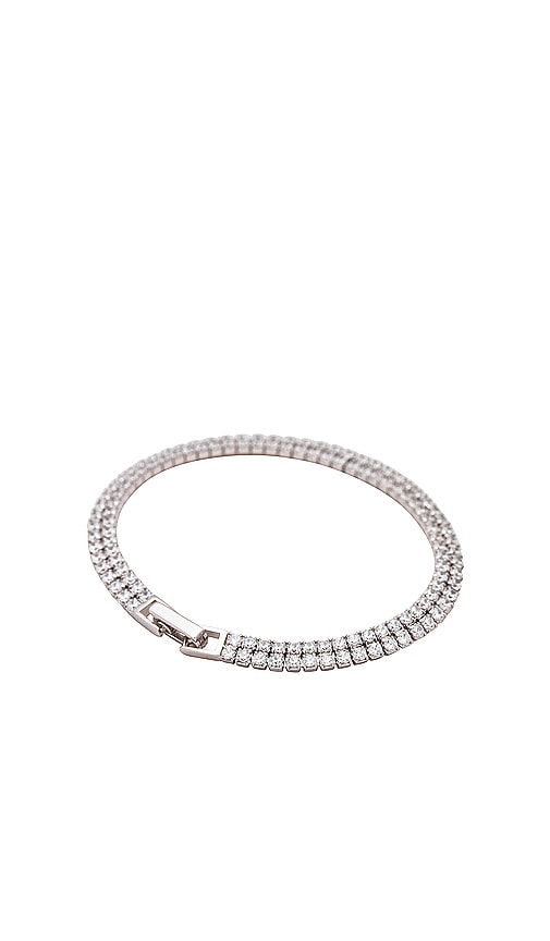Shop Shashi Tennis Double Row Bracelet In 银色