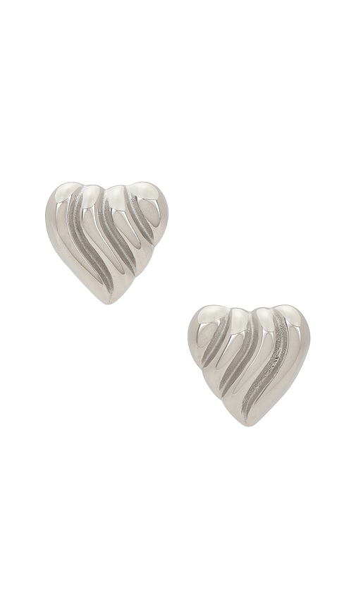SHASHI Josephine Heart Stud in Silver