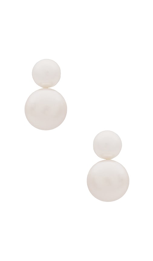 Shop Shashi Bianca Pearl Earring In Ivory