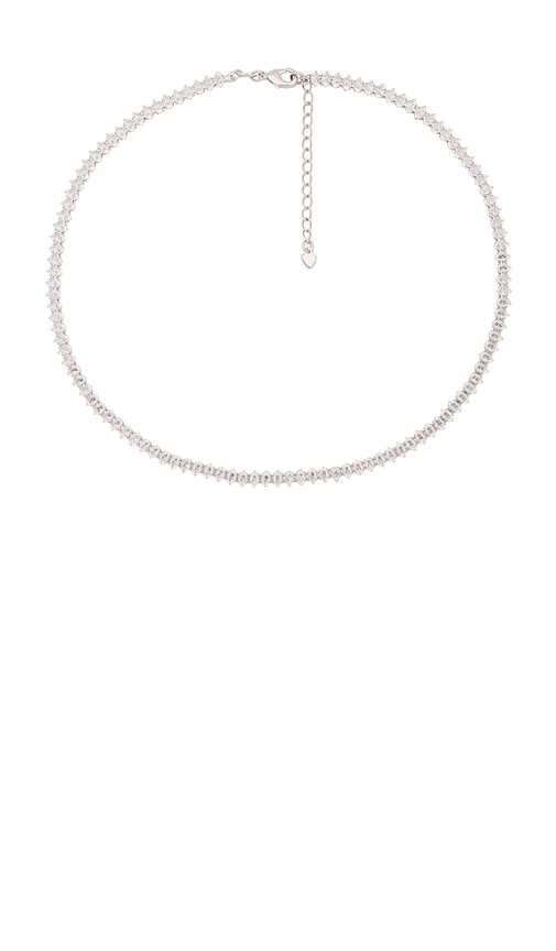 Shop Shashi Thea Tennis Necklace In 黑钻色