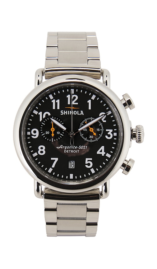 Runwell 2 Eye Chrono 41mm Watch Silver Bracelet in Metallic Silver.