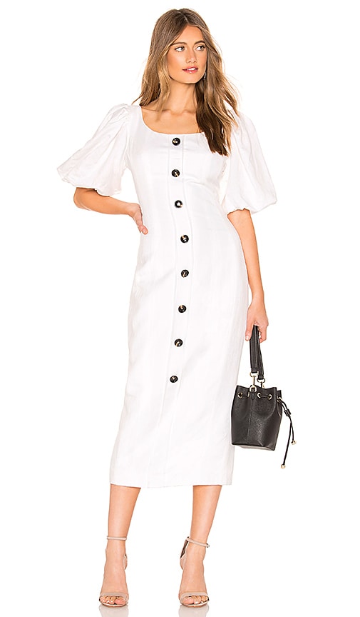 Shona joy gaia 2025 linen fitted midi dress