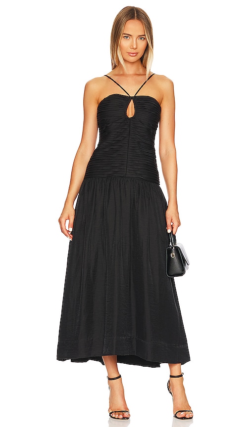 Shona Joy Thea Keyhole Midi Dress in Black | REVOLVE