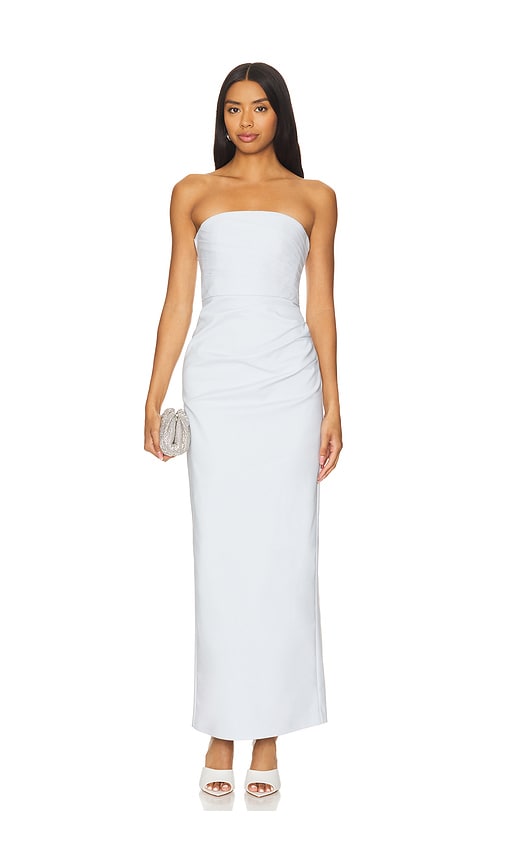 Shona Joy Lani Strapless Draped Maxi Dress in Sky