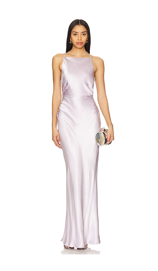 Shona Joyサテンハイネックツイストマキシドレスhigh neck twist La Lune High Neck Twist Maxi Dress | Cream | Dresses | Shona