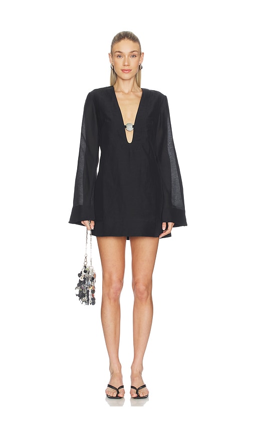 Paloma Plunged Long Sleeve Mini Dress
