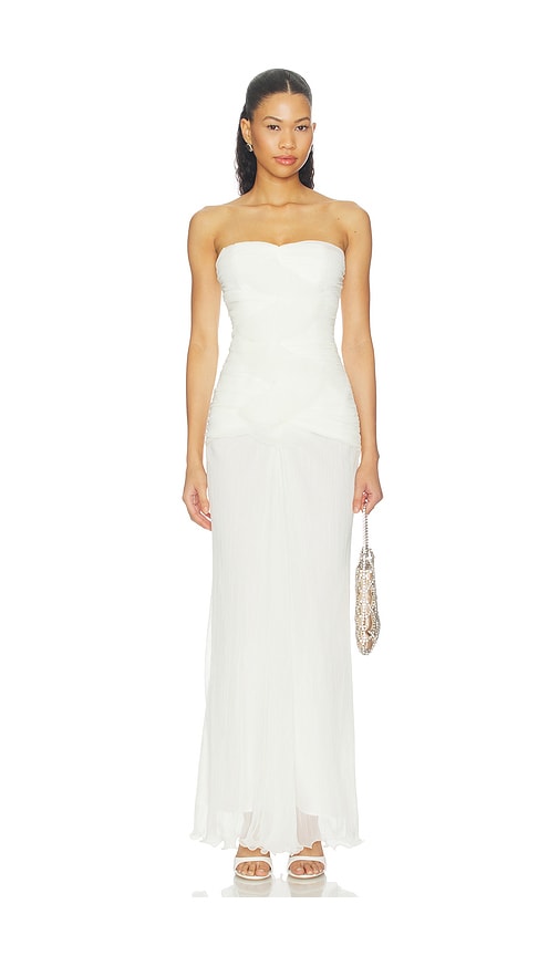 Federick Strapless Ruffle Maxi Dress