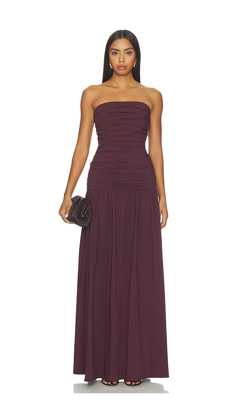 Campbell Stapless Ruched Maxi Dress