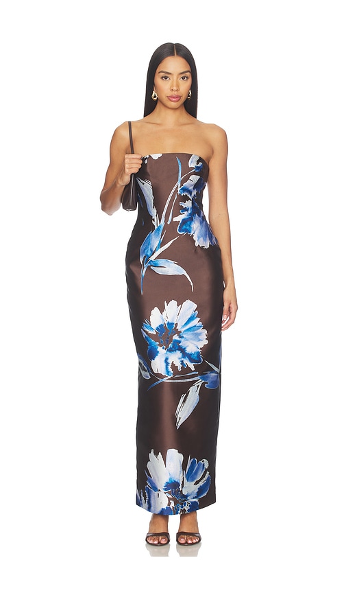 Elsa Panelled Strapless Maxi Dress by Shona Joy in Espresso Blue