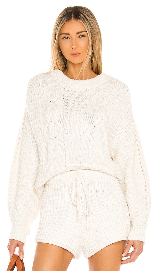 Shona Joy Willow Cable Sweater in Rice | REVOLVE