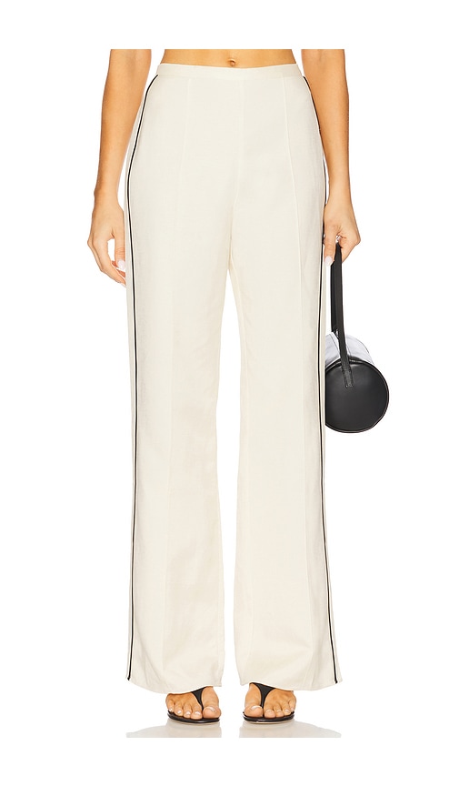Billie Contrast Pant in Ecru