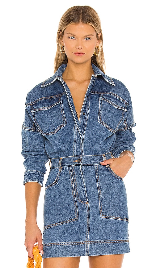 Shona Joy Emily Oversized Shirt in Indigo | REVOLVE