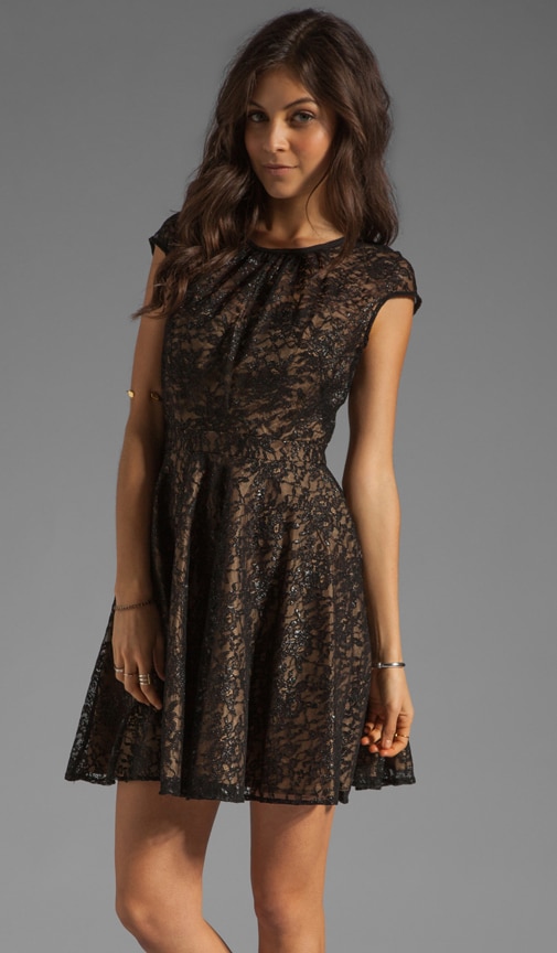 Floral Metallic Lace Heidi Dress