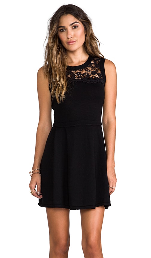 Lace Yoke Sweater Dress
