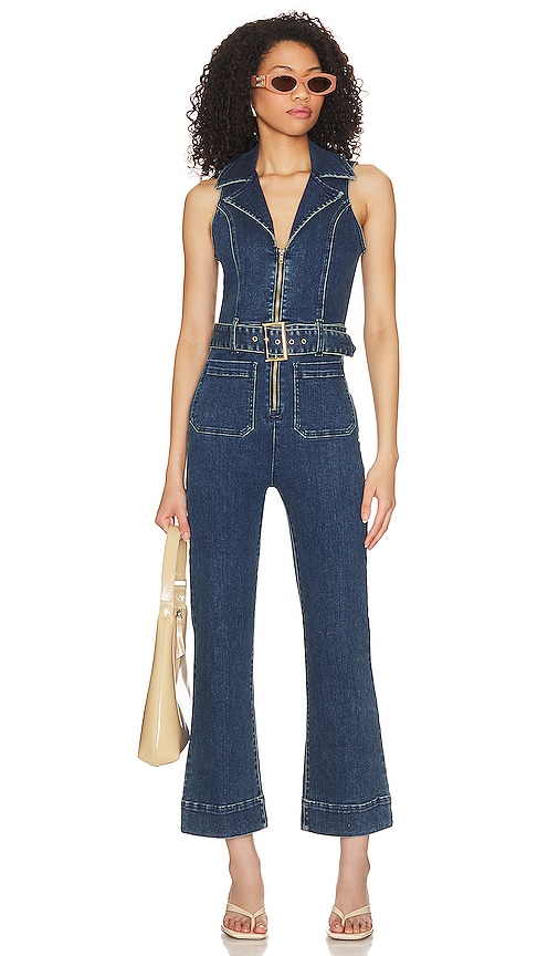 Show Me Your Mumu Jacksonville Cropped Jumpsuit In Blue