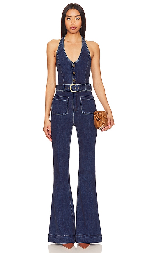 PAIGE Leenah Halter Jumpsuit in Montreux