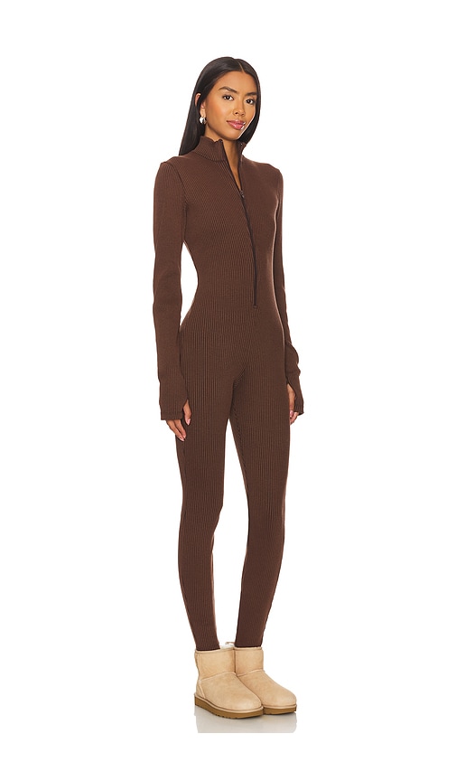 Show Me Your Mumu Lodge Onesie In Winter Rib Chocolate