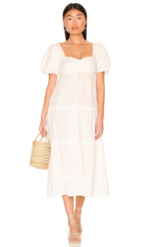 Show Me Your Mumu Odette Midi Dress In White | ModeSens