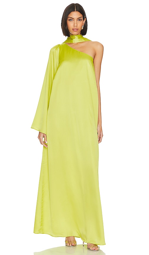 Show Me Your Mumu Get Together Dress in Citrine Luxe Satin