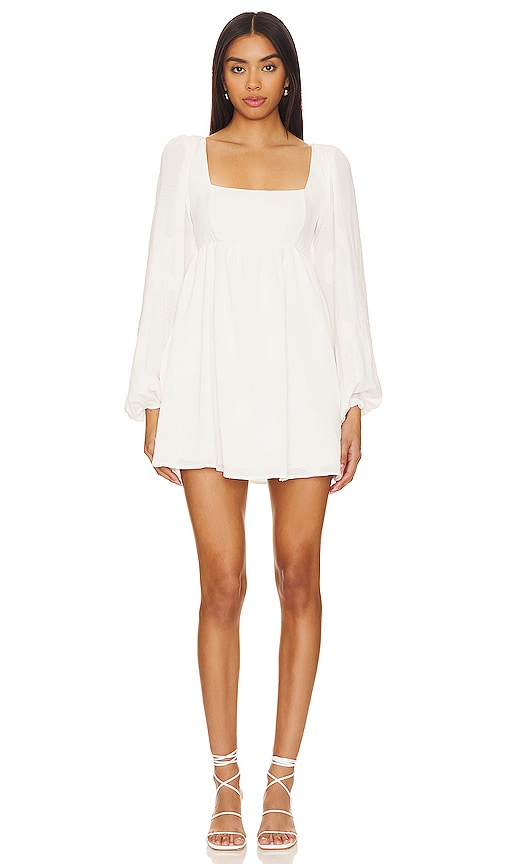 Show Me Your Mumu Marianna Mini Dress In White Clip Butterfly