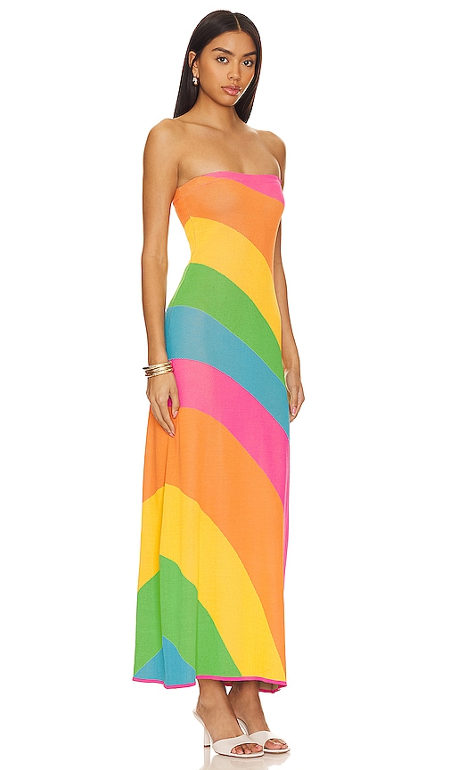Shop Show Me Your Mumu Island Nights Tube Dress In Salty Rainbow Stripe
