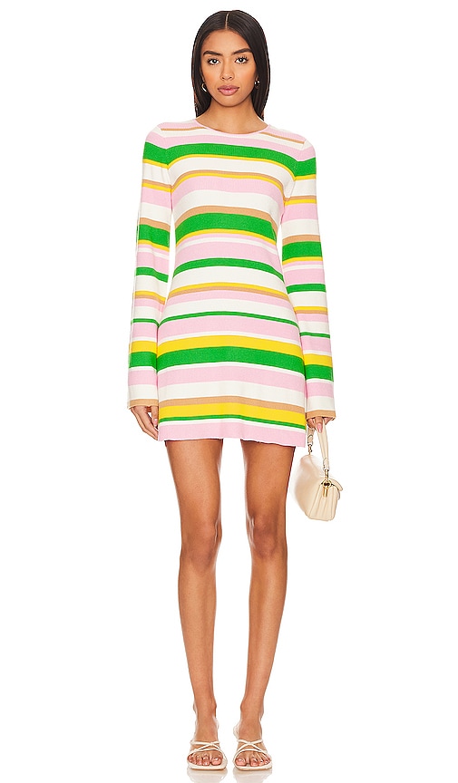 Shop Show Me Your Mumu Away Mini Dress In Multi Rib Knit