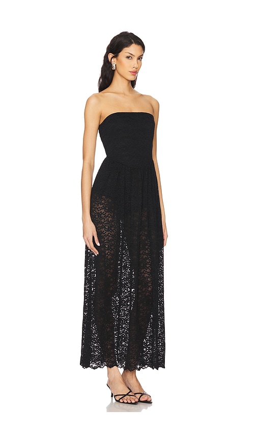 Show Me Your Mumu Diana Drop Waist Maxi Dress In Black Lovely Lace In Black Lovely Lace