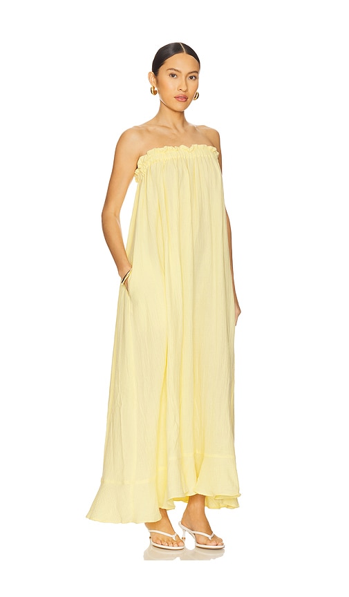 Show Me Your Mumu Around The World Maxi Dress In Yellow Gauze