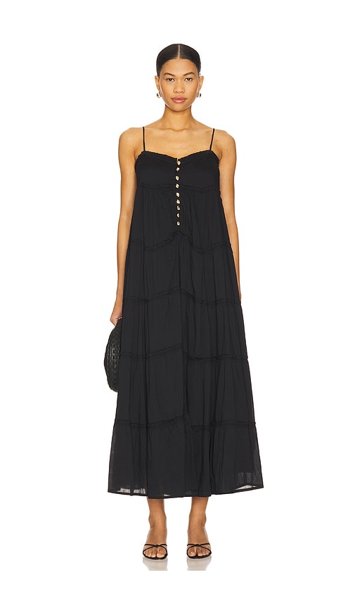 Gracie Midi Dress in Black. - size XL (also in L, M, S, XS)