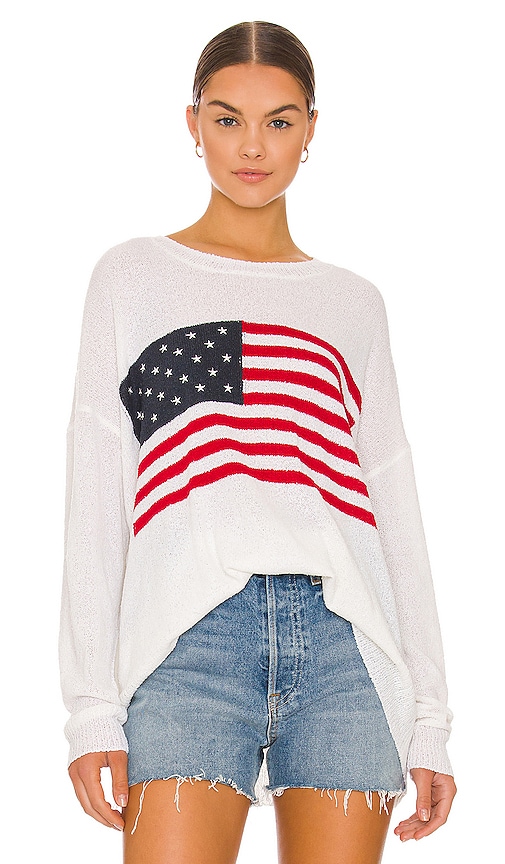 Show Me Your Mumu Woodsy Sweater In American Flag Print