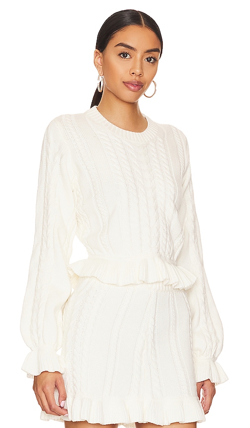 Shop Show Me Your Mumu Ridley Ruffle Sweater In Cream