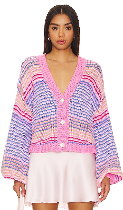 Show Me Your Mumu Good Karma Cardi in Multi Stripe Knit