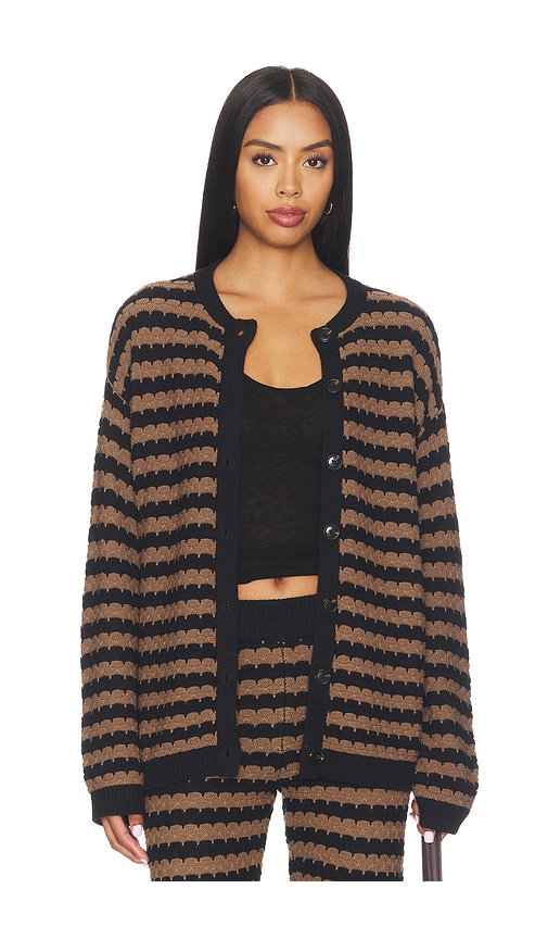 Inez Cardigan by Show Me Your Mumu in Coffee Stripe
