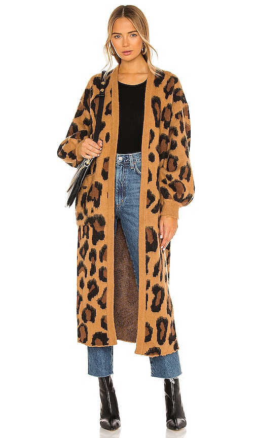 Show Me Your Mumu Cozi Cardi Golden Ears Leopard L Eyelash offers Open Pockets