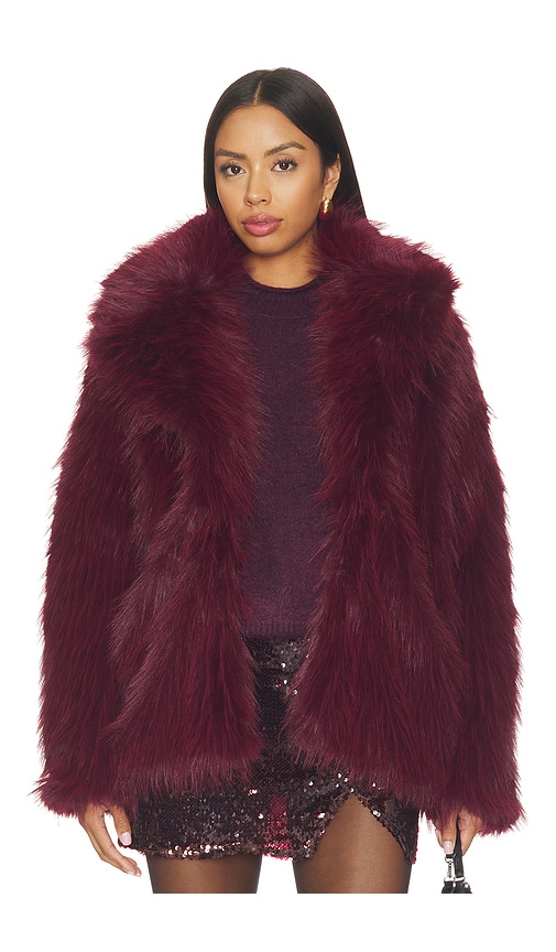 Salt Lake Faux Fur Coat by Show Me Your Mumu in Merlot