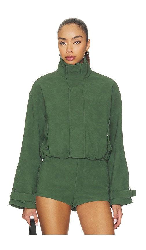 Ventura Jacket by Show Me Your Mumu in Green Faux Suede
