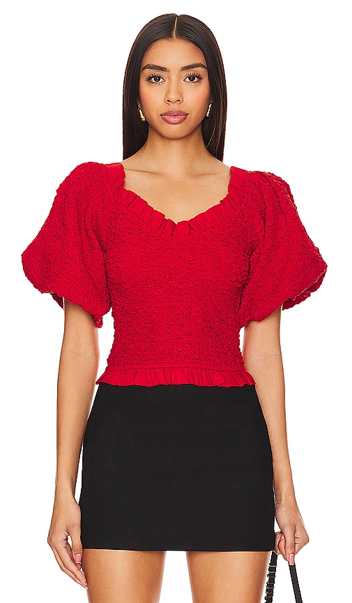 Show Me Your Mumu Rom Com Top In Red Texture
