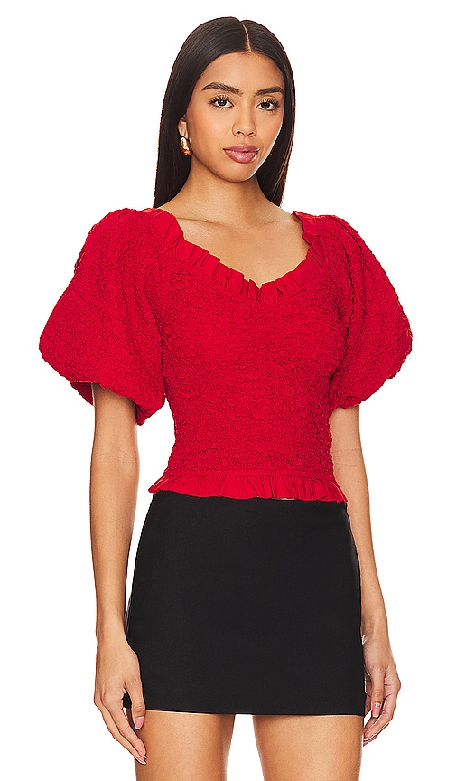 Shop Show Me Your Mumu Rom Com Top In Red Texture