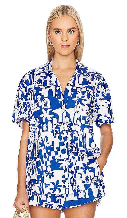 Shop Show Me Your Mumu Parker Button Down In Blue