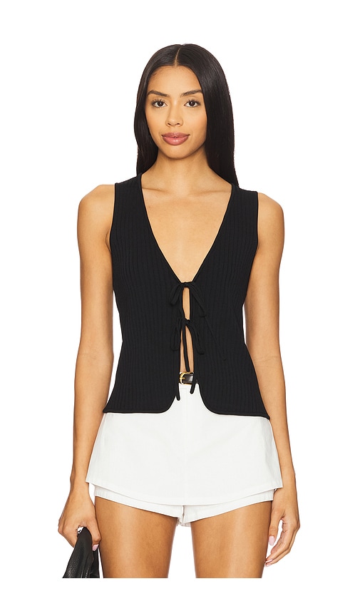 Time Out Tie Top in Black. - size XL (also in L, M, S, XS)