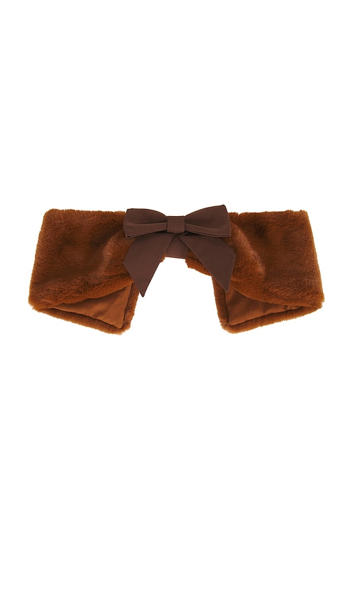 Shushu/Tong Faux Fur Bow Belt in Brown.