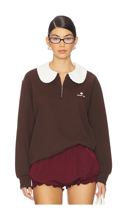 Shushu/Tong Doll Collar Oversized Sweatshirt in Brown