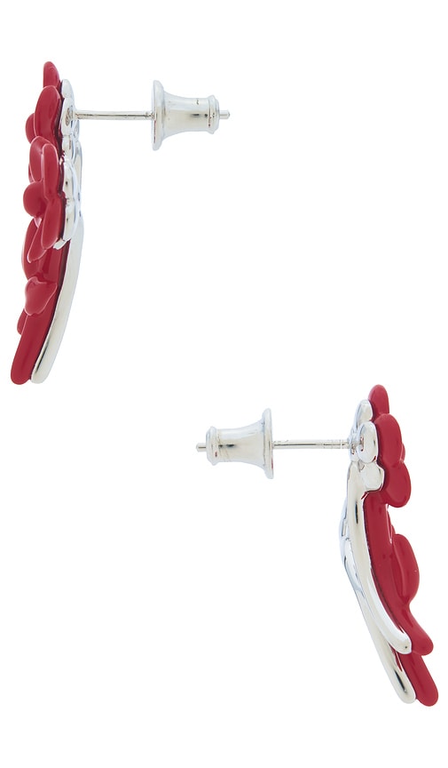 Shushu-tong Painted Double Flower Stud Earrings In Pattern
