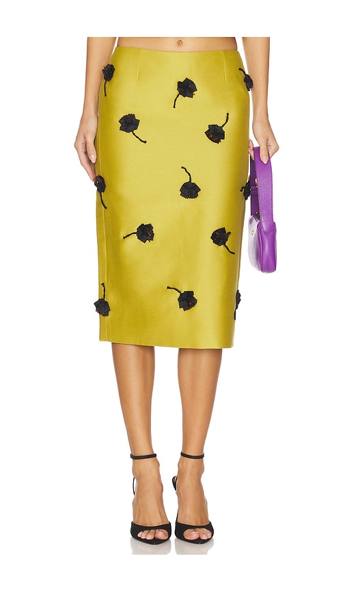 Shushu/Tong Back Slit Straight Skirt in Olive