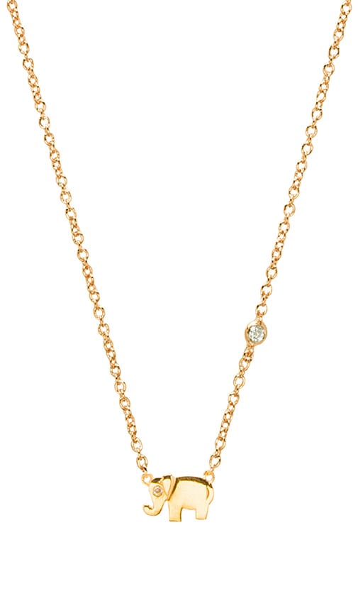 Elephant Charm Necklace with Diamond Bezel