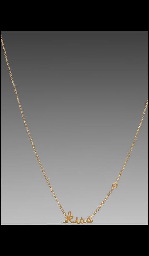 Kiss Necklace with Diamond Bezel