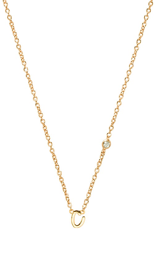 C Necklace with Diamond Bezel